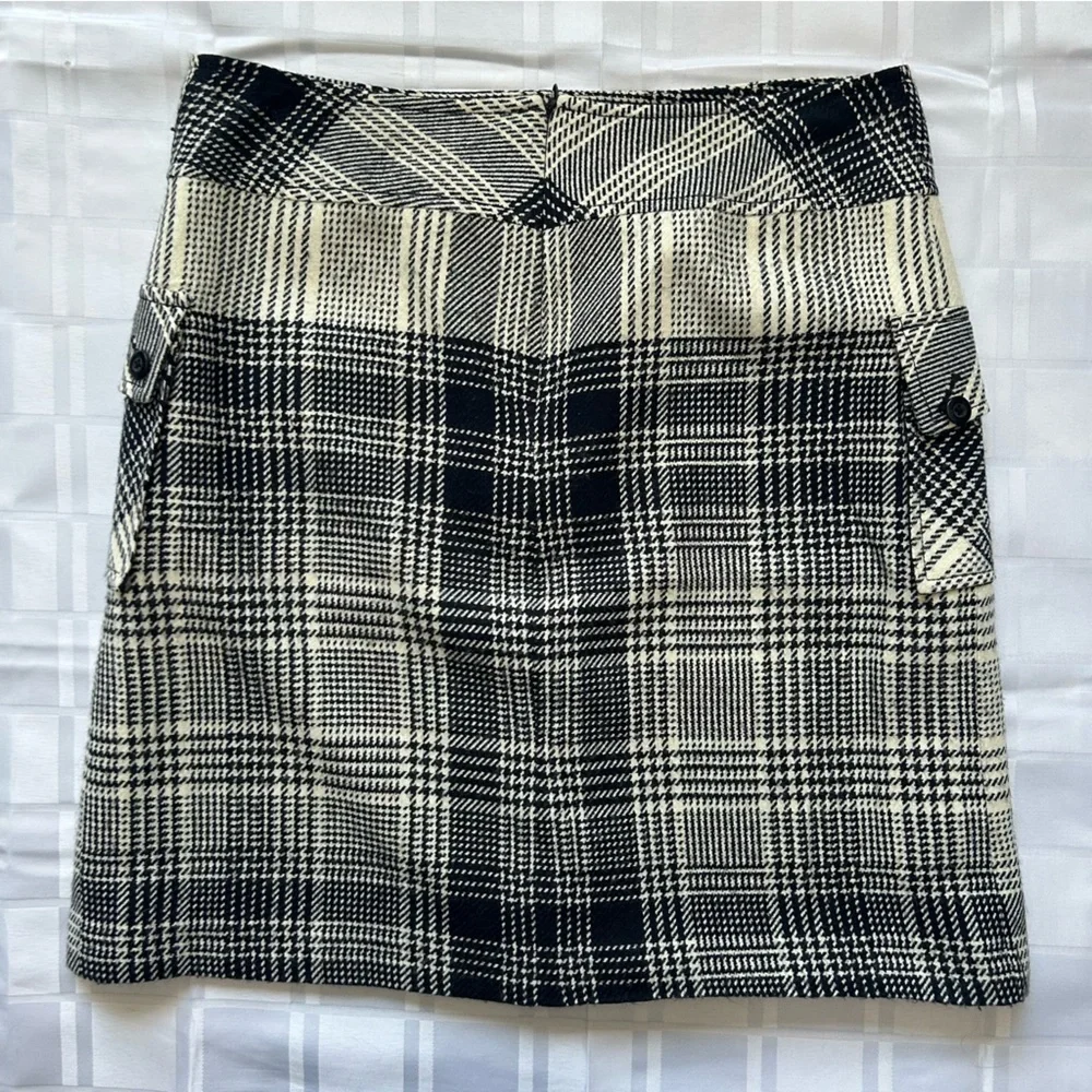 Dalia Vintage Black & White Tweed Cargo Pocket Knit Mini Skirt - Picture 10 of 12